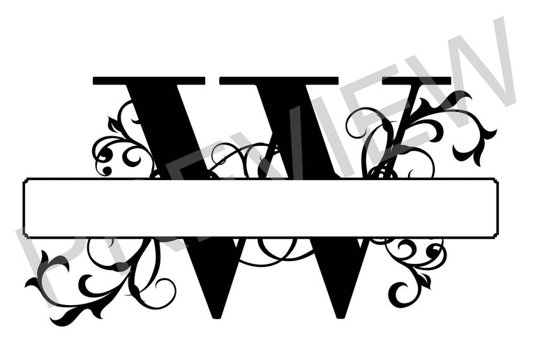 Download Split Monogram SVG Letter W Regal Split Alphabet Vector | Etsy