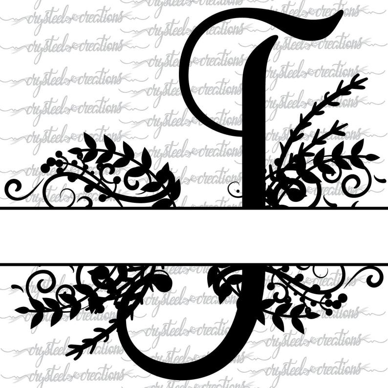 Download Cricut Regal Split Alphabet Silhouette Studio Laurels Letter J Split Monogram Svg Ready To Cut Png Vector Files For Silhouette Dxf Paper Party Kids Craft Supplies Tools