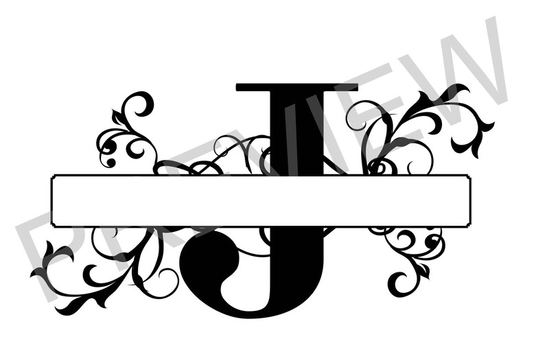 Download Split Monogram SVG Letter J Regal Split Alphabet Vector | Etsy