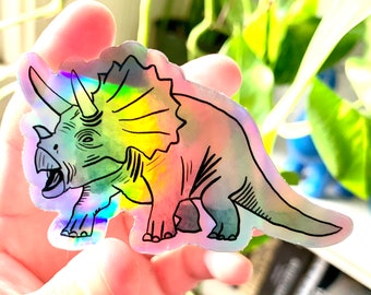 Holographische Triceratops Aufkleber Dinosaurier sterben geschnitten süße Geschenk Laptop