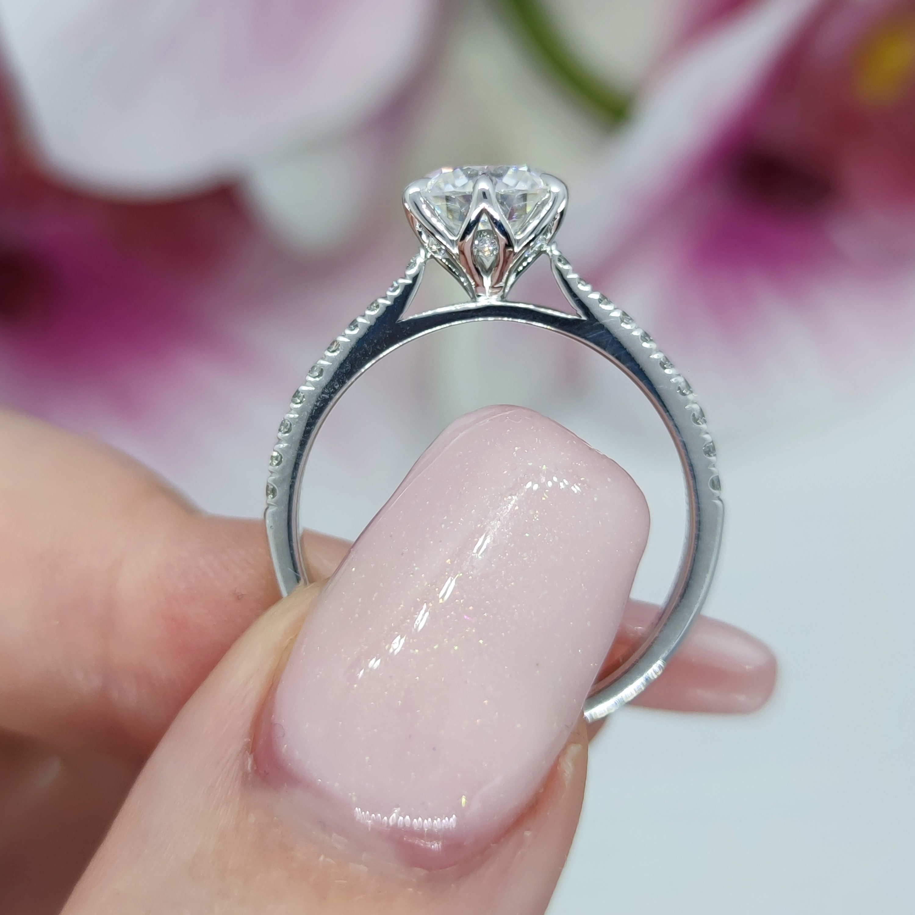 Elsa Round Forever One Moissanite Engagement Ring 6 Prong - Etsy