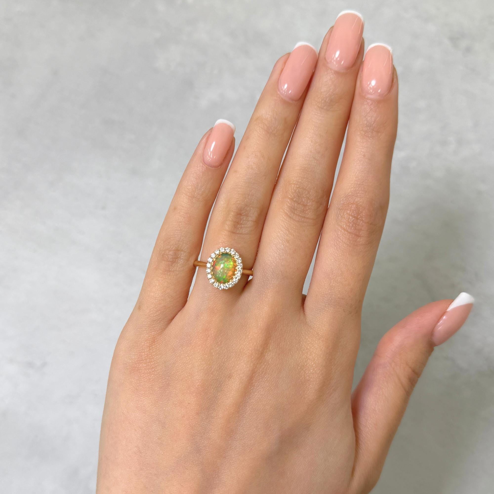 Dainty 10k Yellow Gold October Birthstone Heart Ring - CZ Promise/Proposal Ring With Side Stones - View #4
