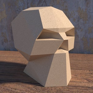 Skull papercraft template, 3D paper skull, DIY Halloween, skull  modelcosplay PDF pattern