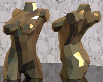 3d Papercraft Woman Mannequin Torso, PDF Template for DIY Woman Body ...