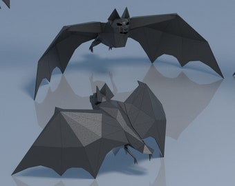 Papercraft PDF Halloween bat, SVG pepakura bat template, low poly Halloween vampire, DIY download template, Halloween paper decoration