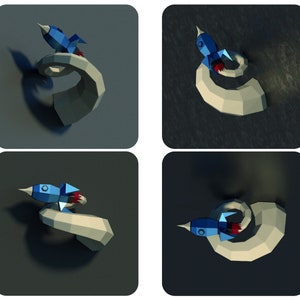 Papercraft 3D Flying Rocket Template, PDF Printable Download Pattern ...