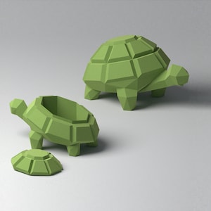 Tartaruga 3D di carta, modello PDF di carta per scatola di tartaruga, scatola di carta, modello digitale pepakura, decorazione di carta, tartaruga lowpoly