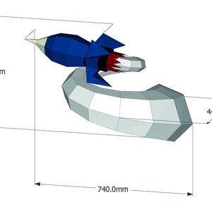 Papercraft 3D Flying Rocket Template, PDF Printable Download Pattern ...