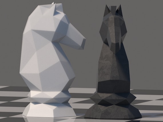 Giant Chess Piece - ROOK DIY Low Poly Paper Model Template, Paper Craf –