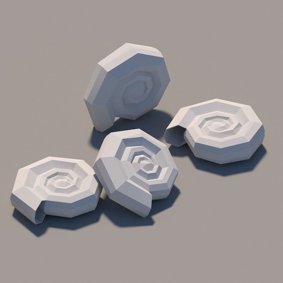 Papercraft PDF Template for Sea Shell Origami Paper - Etsy UK