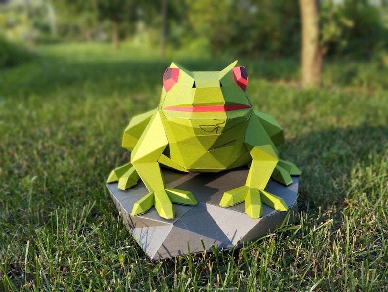 Papercreft DIY Frog, Digital Template for Paper Frog, PDF, SVG, Dxf ...