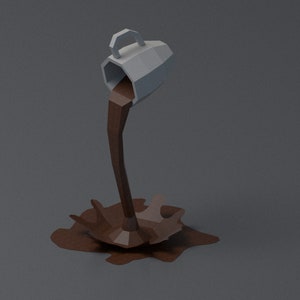 Papercraft 3d Cup of Coffe, Low Poly Papercraft Coffe Cup Template ...