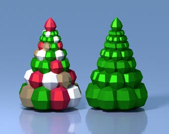 3d papercraft Christmas tree PDF template, SVG Christmas tree template, DIY Christmas decoration, lowpoly paer decor, New Year paper decor