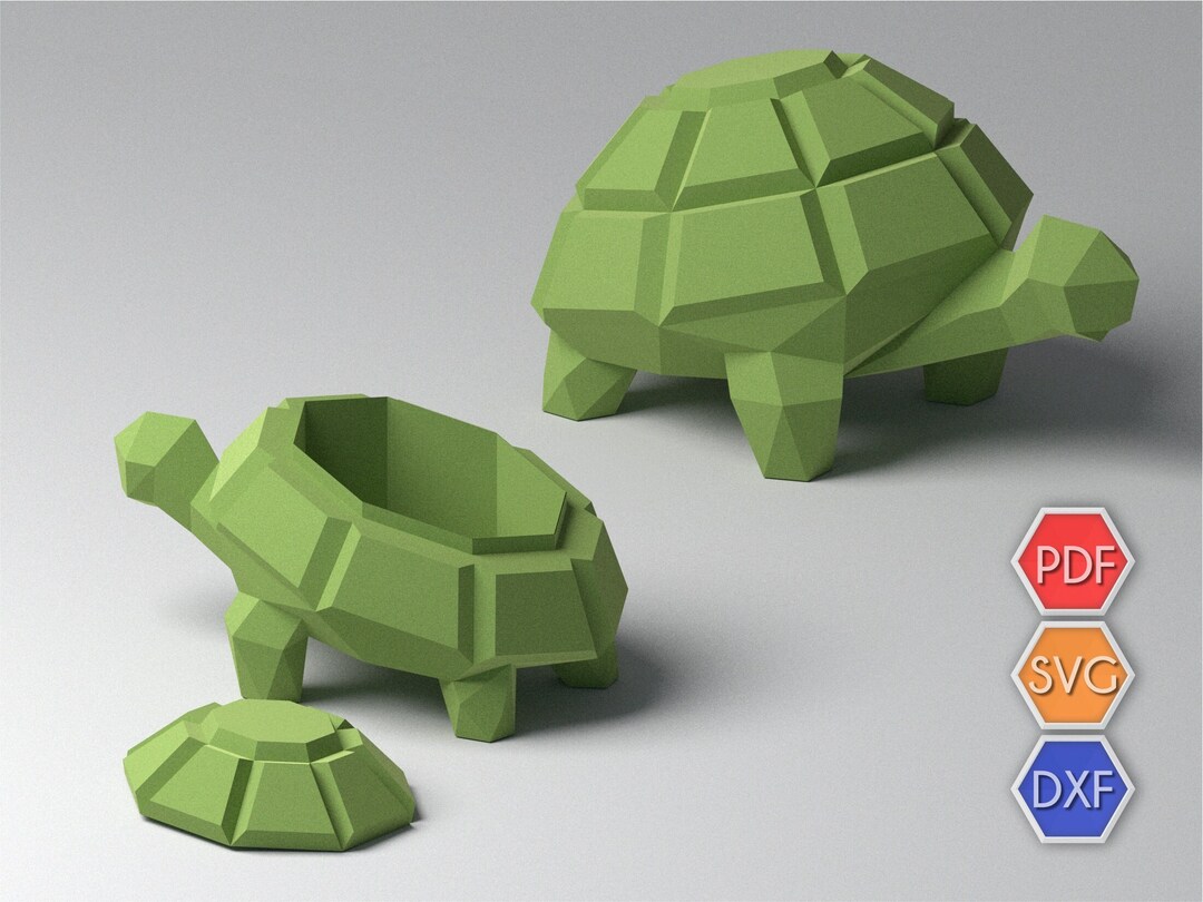 Papercraft Turtle Papercraft PDF Template for Turtle Box - Etsy