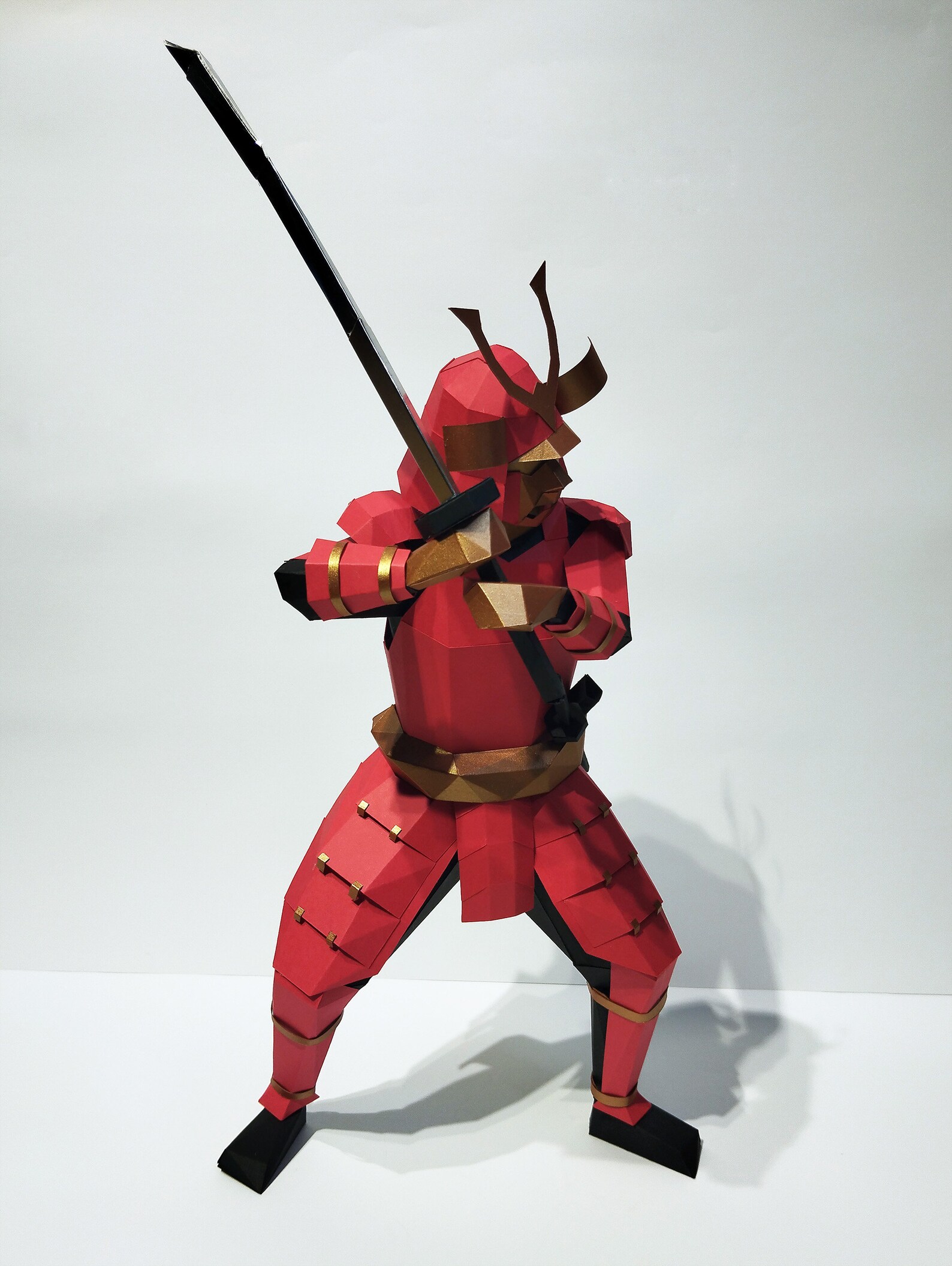Musashi Papercraft Papercraft 3d Samurai Warrior Figurine Digital PDF Template, Low Poly ...