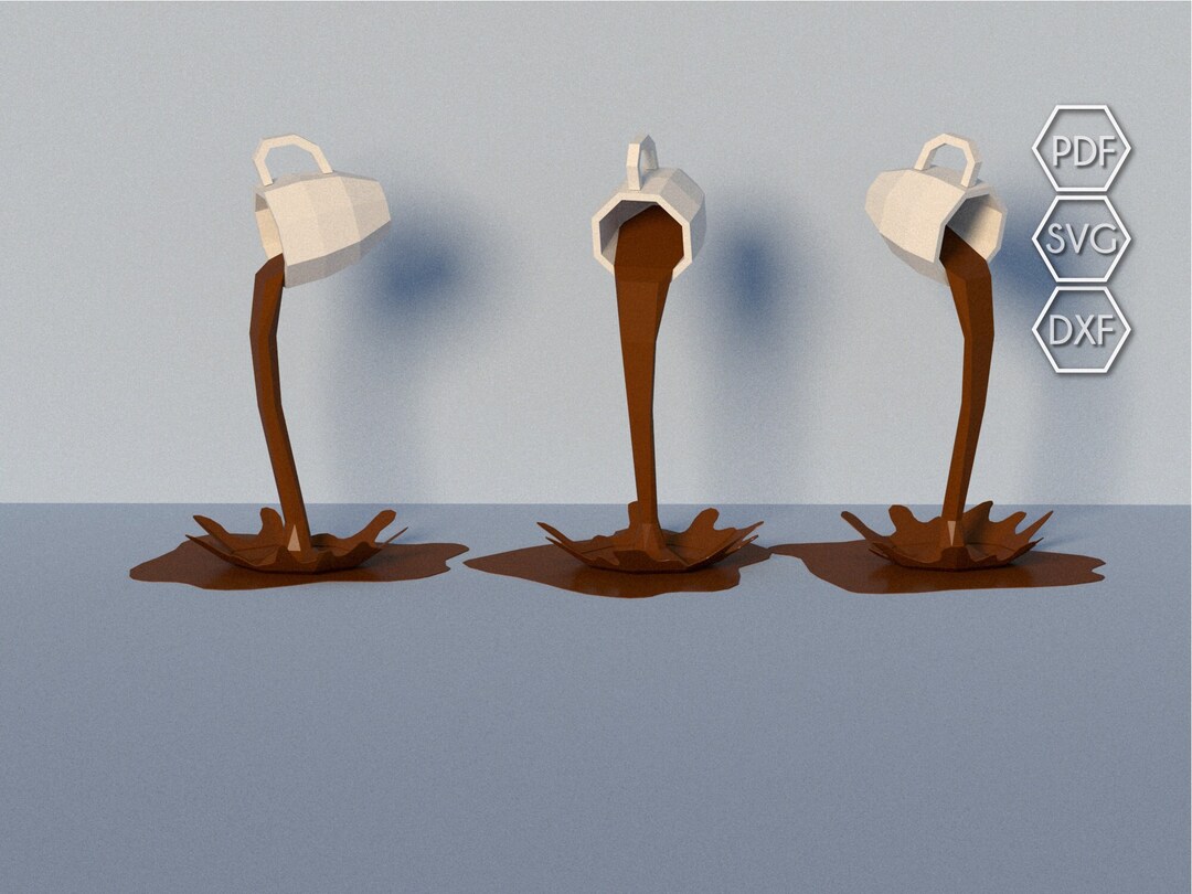 Papercraft 3d Cup of Coffe Low Poly Papercraft Coffe Cup - Etsy