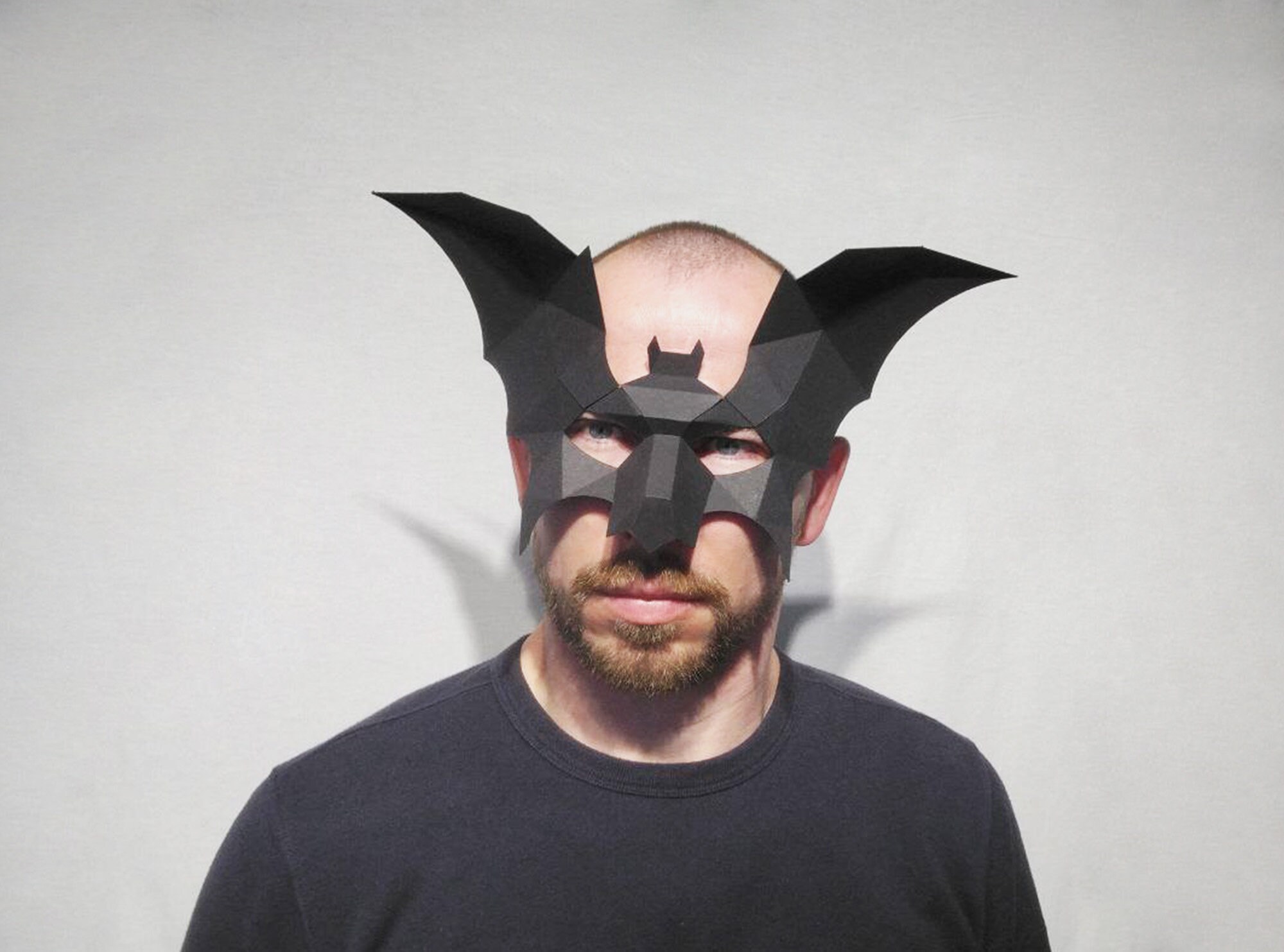 Bat Mask 3D Papercraft Template for Halloween Costume, Paper Vampire ...