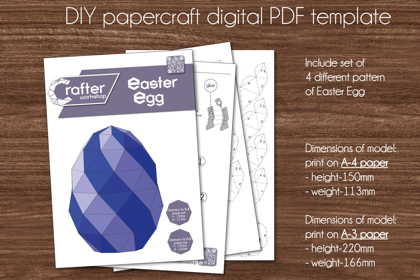 Papercraft Template.pdf Papercraft Digital PDF Template for DIY 3D Origami Easter - Etsy