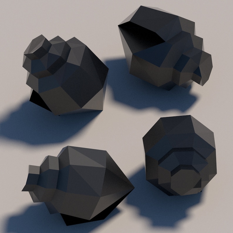 Papercraft PDF Template for Sea Shell Origami Paper - Etsy