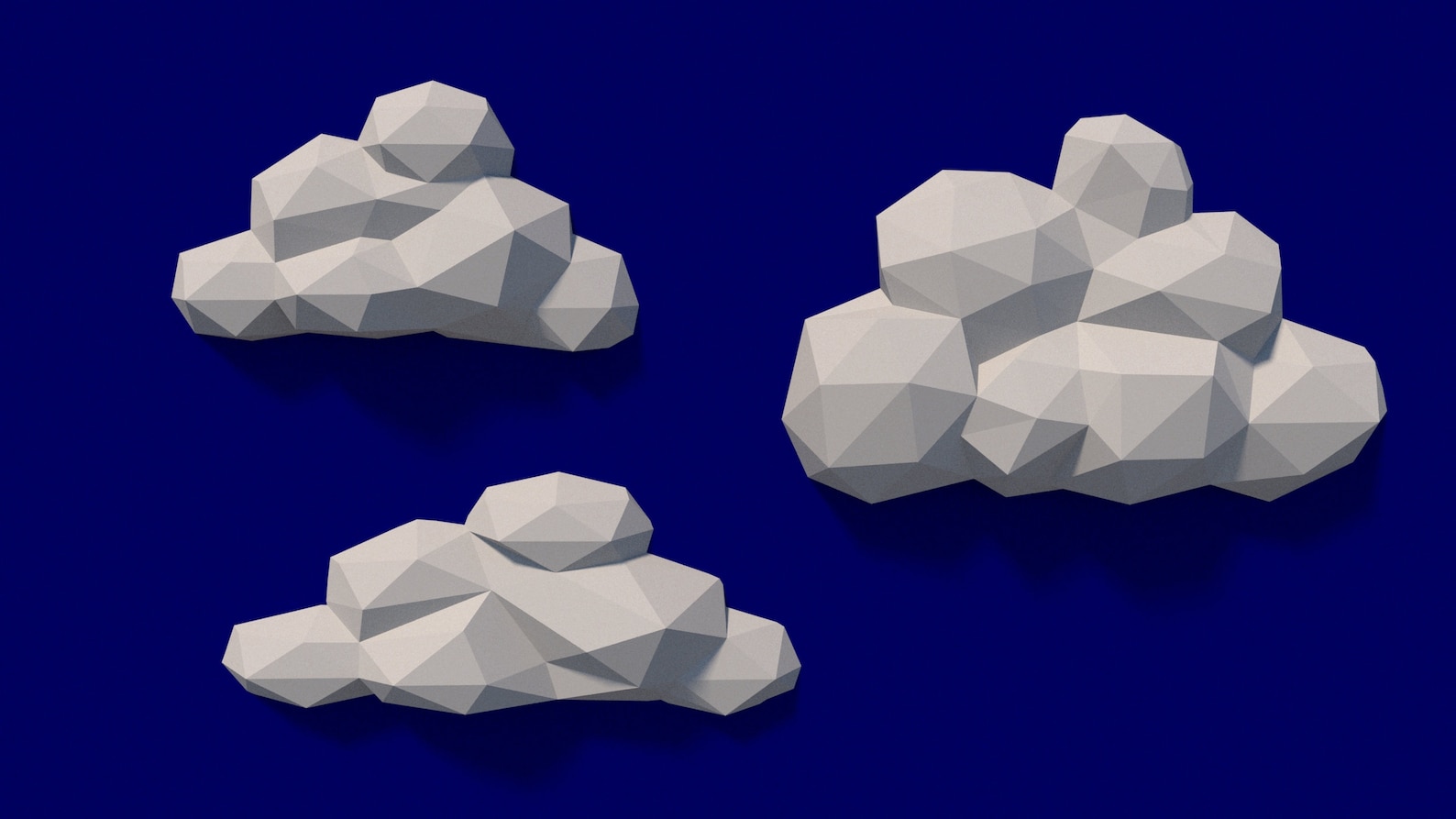 Papercraft Digital PDF Template for Clouds, DIY 3D Clouds, Origami,low ...