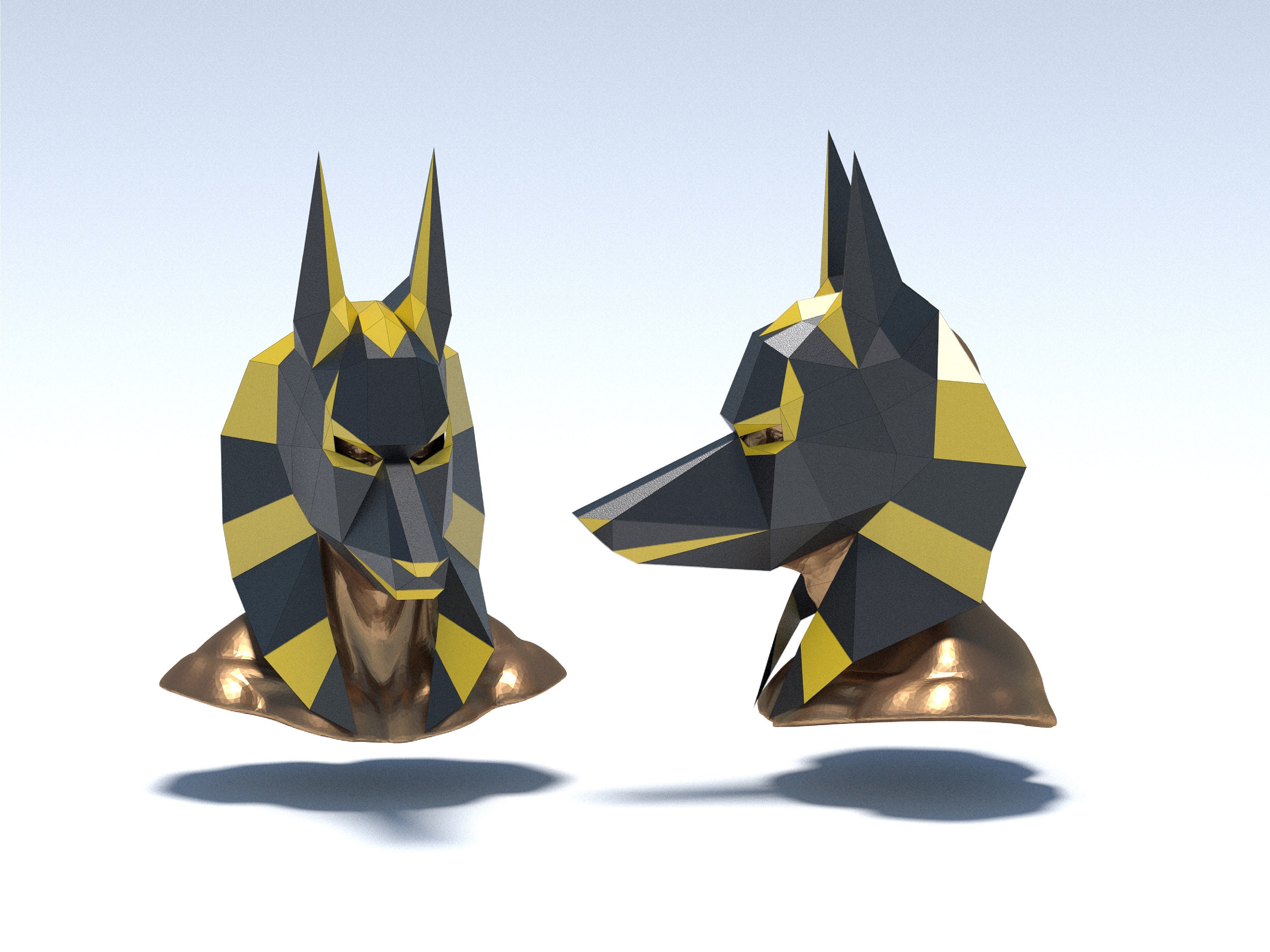 Papercraft DIY Anubis Mask, Paper 3d Anubis Mask, Anubis Template, SVG ...