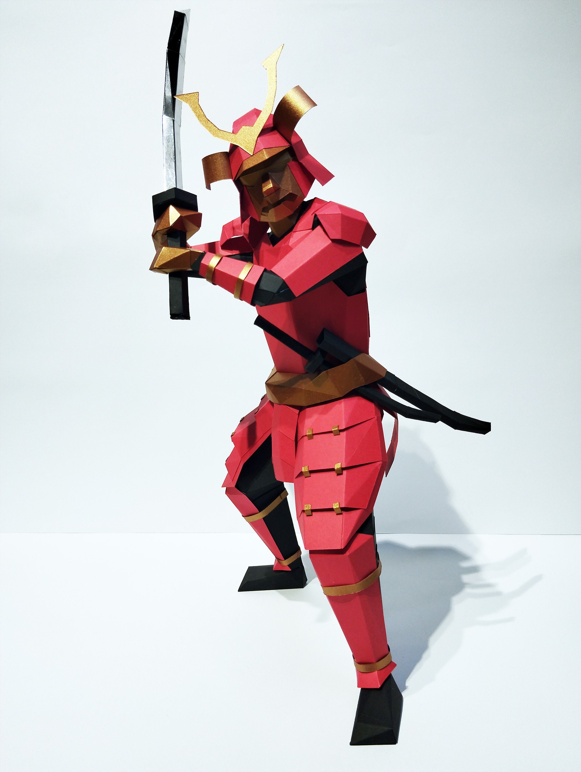 Musashi Papercraft Papercraft 3d Samurai Warrior Figurine Digital PDF Template, Low Poly ...