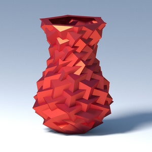 Papercraft 3D Blumenvase digitale Vorlage für Dekoration zu Hause, Low Poly Stil Blumenvase, Origami Möbel, PDF Vorlage Bild 5