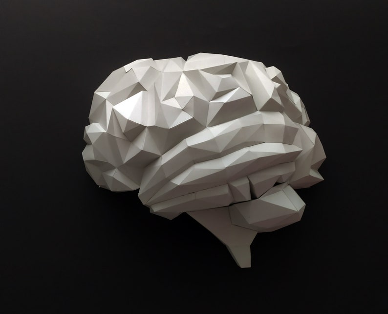 Papercraft 3d Brain Template, Paper Brain, Human Brain Halloween Decor ...