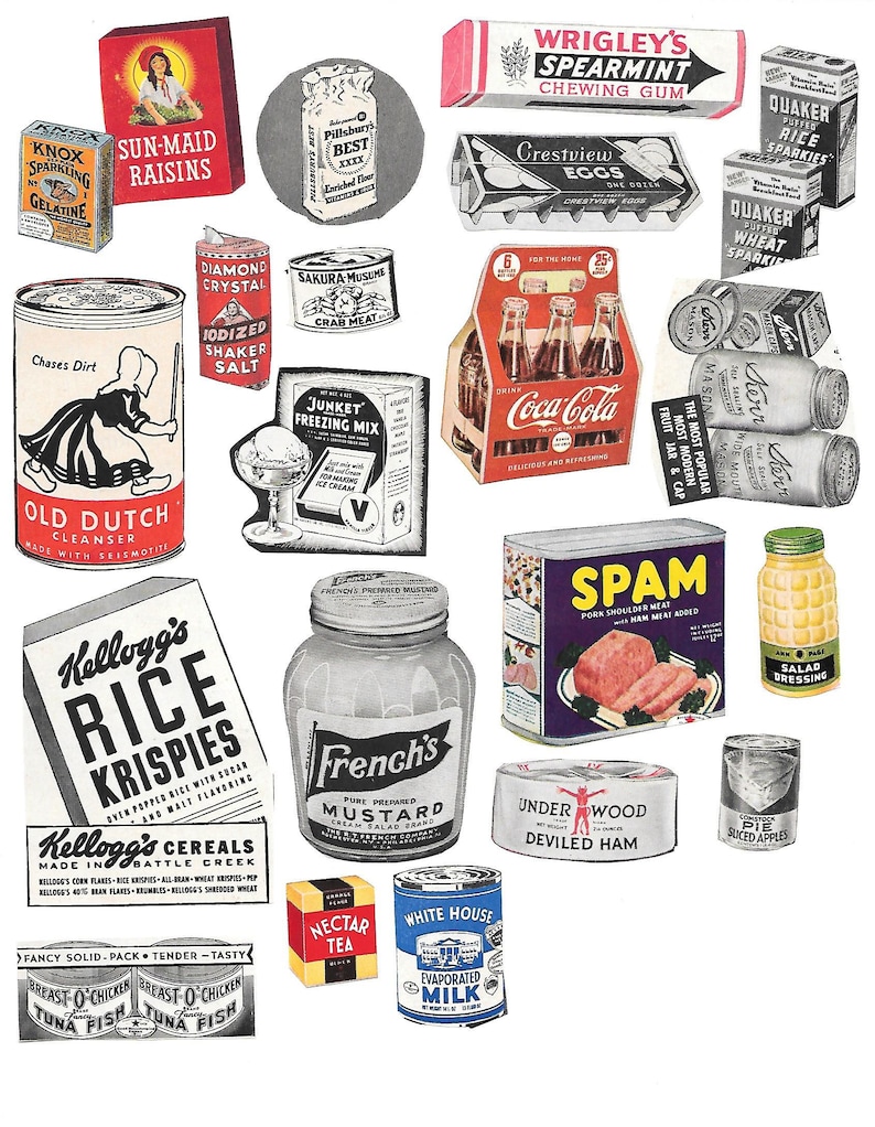 Digital Download 1940's Retro Vintage Food Clipart Etsy