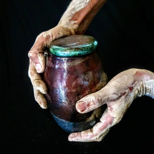 Artistic Copper Raku Urn | Cremation Urn For Human Or Pet Ashes | Urn for your Loved one | Luxury Wabi Sabi Urn | Artisan Unique Urn | Love8