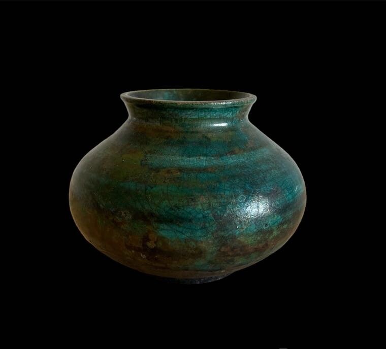 Handcrafted Raku Vase: Wabi Sabi Pottery, Artistic Home Decor