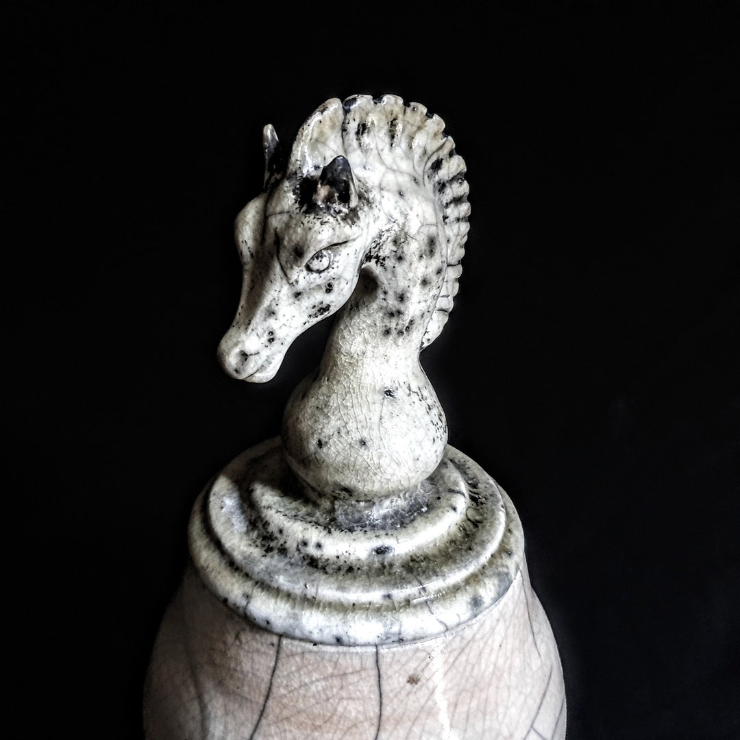 Chess Lovers Urn Horse Head Urn for Human or Pet Ashes Handmade