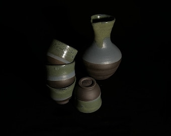 Handmade Japanese Sake Set | Pottery Sake Set | Unique Sake Set | Ceramic Tea Set | Tea Ceremony Set | Sake Ceremony Set | One of a kind