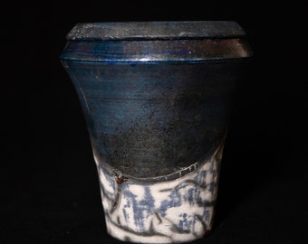 Handmade Raku Ceramic Cremation Urn: Modern Art Ashes Vessel