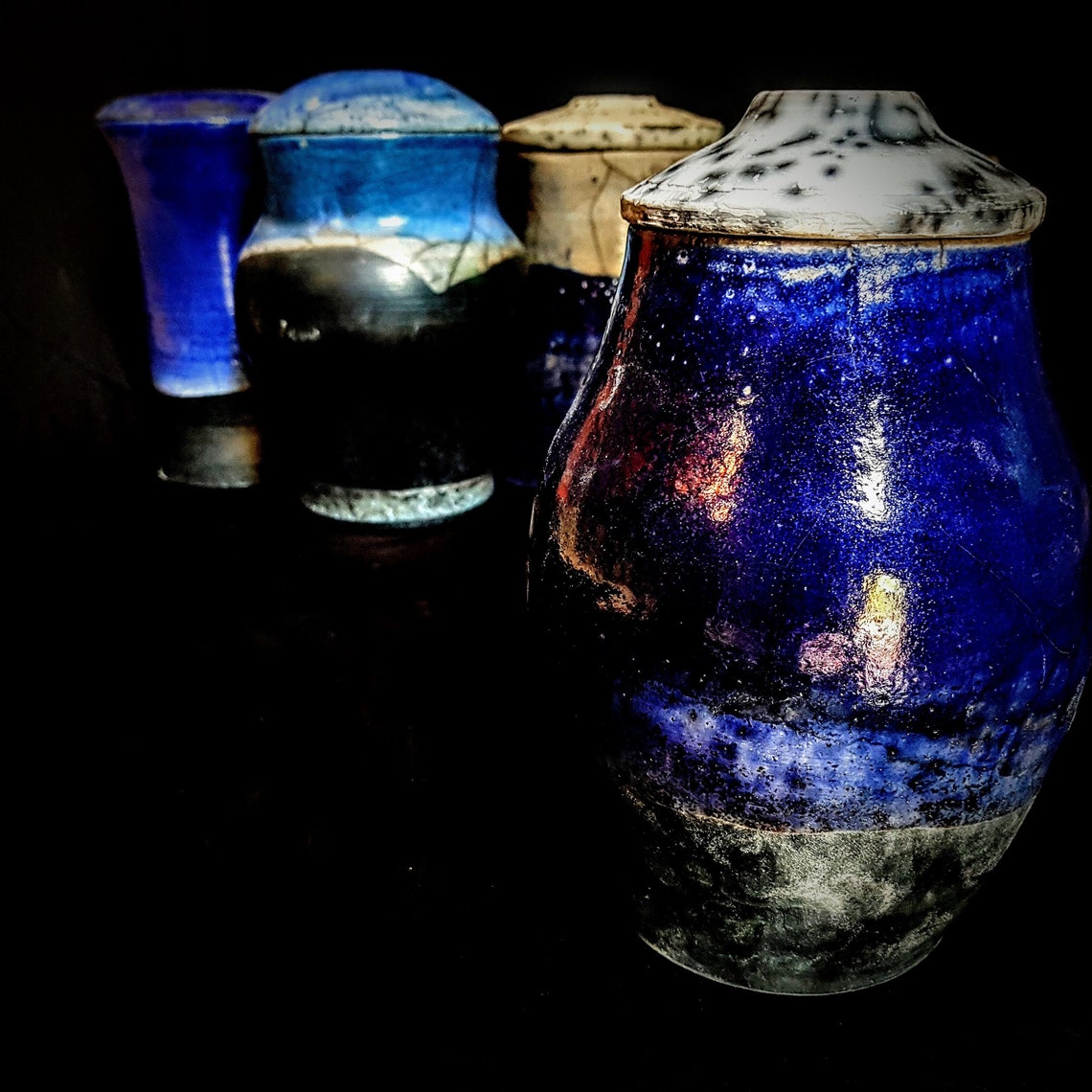 Raku Pottery Urn for Human Ashes Memorial Urn Handmade Etsy