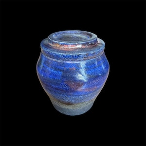 Handmade Blue Ceramic Keepsake Urn | Keepsake for Ashes | Keepsake Cremation Urns | Pet Keepsake | Wabi Sabi Urn | Unique keepsake