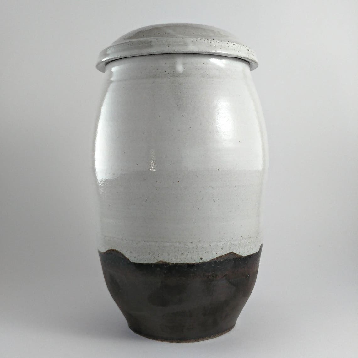 White Ceramic Urn for Human Ashes Modern Cremation Urns One of a Kind