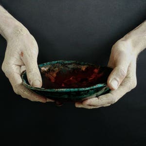 Raku Bowl Handmade Bowl Decorative Bowl Home Décor Pottery Gift Ceramic Bowl Birthday Gift Smudge Bowl For Ritual LOVE image 1