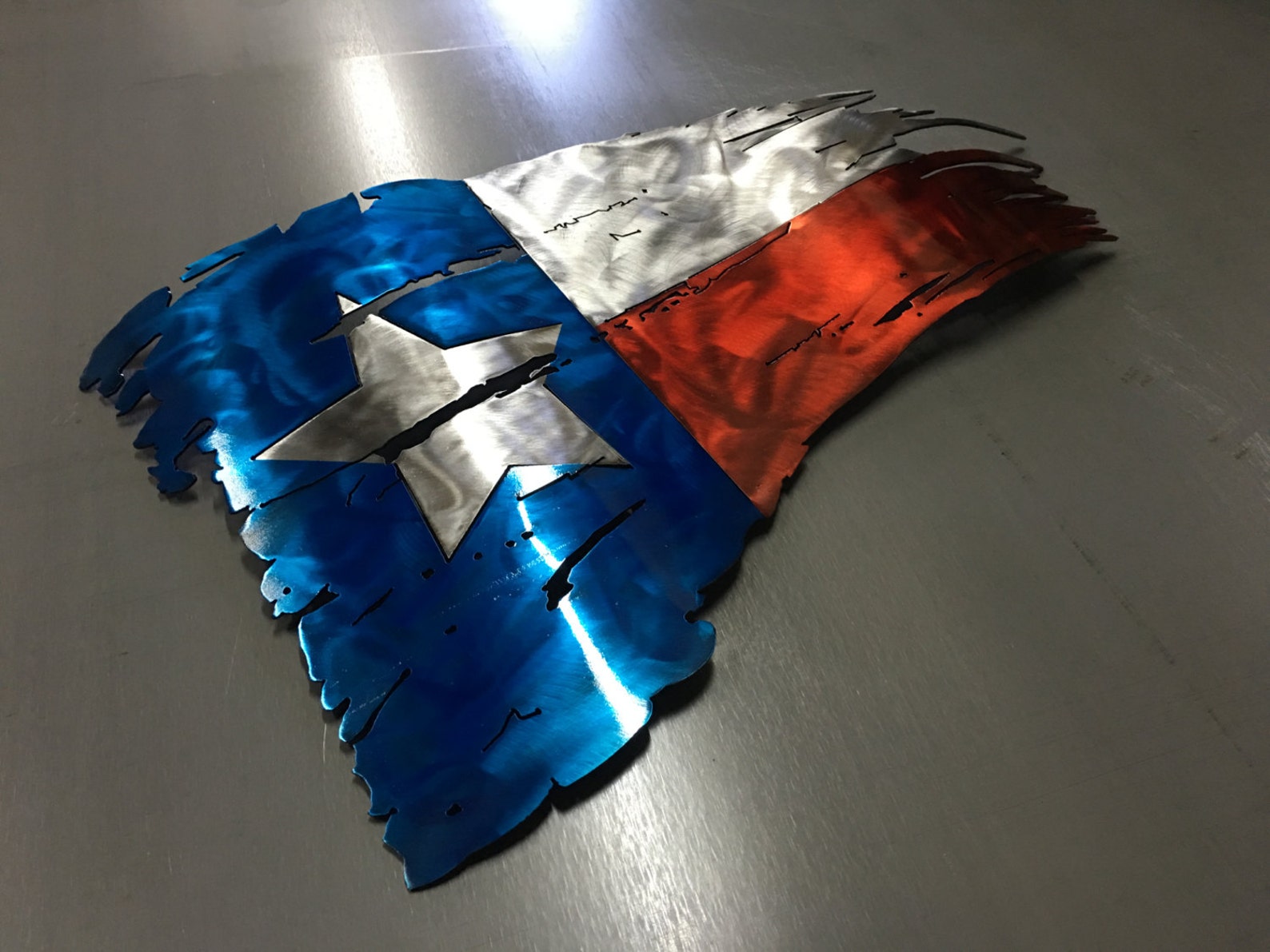 Metal flag Tattered Texas flag Texas flag wall art Rustic Etsy