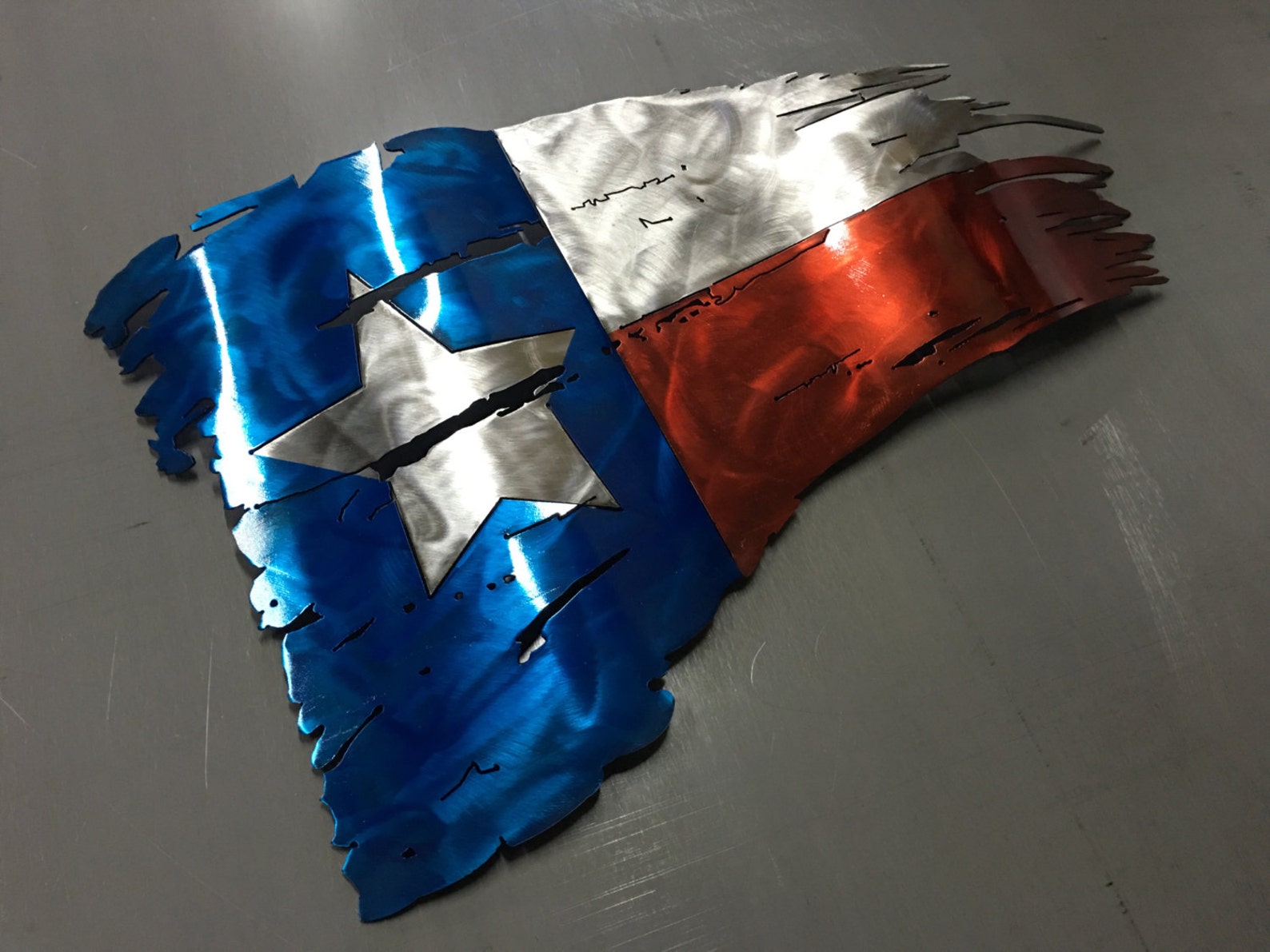 Metal flag Tattered Texas flag Texas flag wall art Rustic Etsy