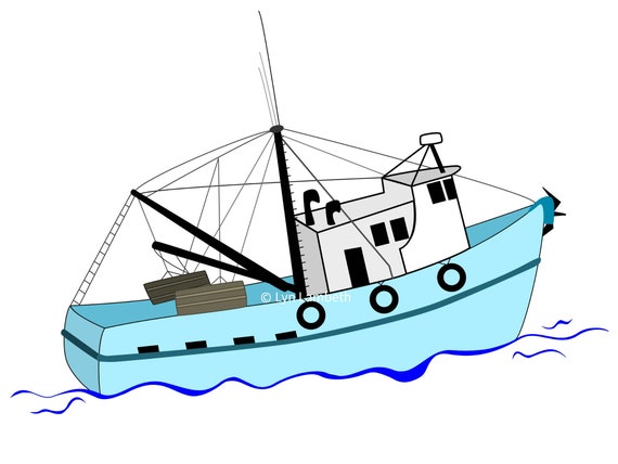 Fishing Boat Svg, Instant Download, Hand Drawn Digital Boat, Shrimp Boat  Clipart, Fisherman Art, Fishing Clip Art -  Canada