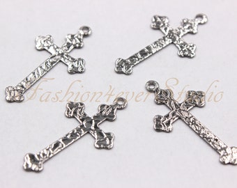 5pc 47x25mm antique finish metal cross pendants-pls pick a color