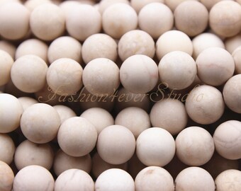 220054010 10mm White Fossil Jasper Beads Round Beads 10.5mm 15 Inch
