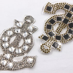 2pcs Kristall klar Strass Anker Applikation, Kristall Anker, Eisen auf Strass Anker, Kristall Perlen Applikation, Braut Zubehör