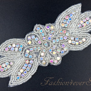 Kristall AB Strass Applikation, Braut Schärpe Applikation, Hochzeit Gürtel Applikation, Kristall Perlen Applikation, Braut Accessoires