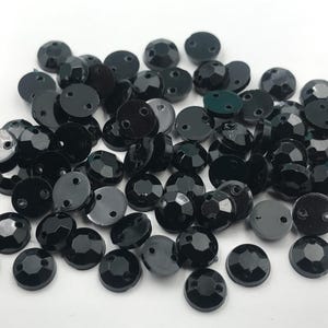 80pcs Sew On Flatback Black Resin Gems, 5mm Sew On Rhinestones,FlatBack Gems,Sew On Beads, Sew On Crystal, Embellishment Gems