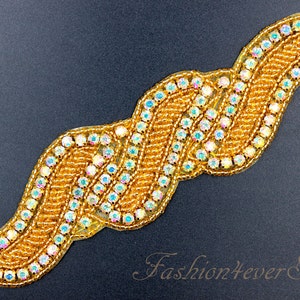 Kristall AB Strass Applikation, Brautgürtel Applikation, Hochzeit-Gürtel-Applikation, Kristall Perlen Applique, Braut-Accessoires
