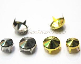 100 sztuk srebrnych/złotych ćwieków, 8 mm 11 mm ćwieków metalowych, nity ćwieków kolców, skórzane akcesoria rzemieślnicze, artykuły rzemieślnicze