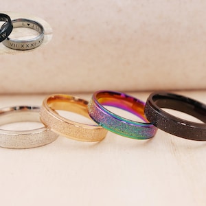Customized 6mm Stainless Steel Ring, Matte Ring, Unisex Ring, Stainless Steel Ring, Custom Engraved Ring, Personalized Ring
