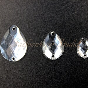 Crystal Clear Sew On Flatback Acrylic Gems, Sew On Rhinestones, FlatBack Rhinestones, Sew On Beads, Sew On Crystal, Embellishment Gems